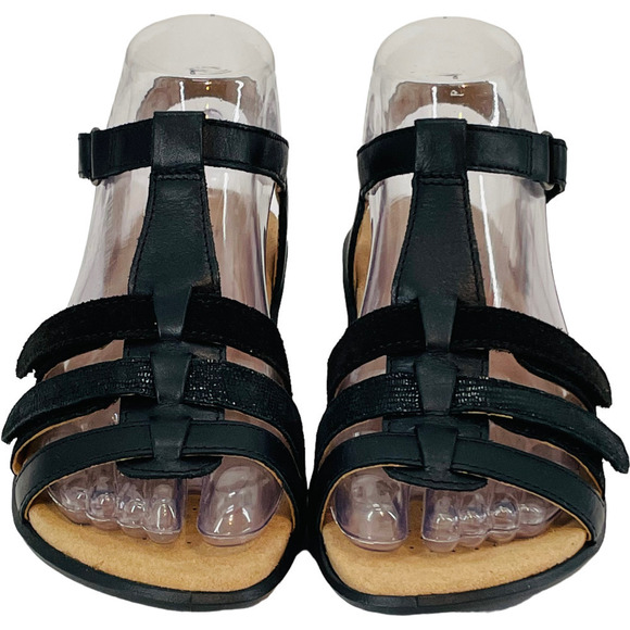 Hotter Women's Black Leather Flexible Gladiator Sol Sandals Size 5 - Picture 5 of 10